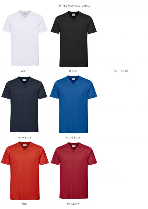 T-skjorte Unisex med V-hals - Arbeidsklær med logo - Camisa Profulering