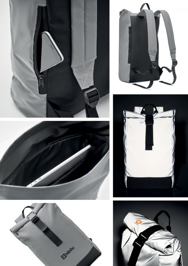 Bright rollpack - Refleks ryggsekk med logo - Camisa Profilering