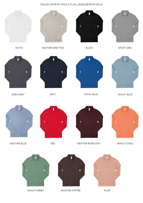 Poloskjorte Tennisskjorte Pique - farger - Camisa Profilering