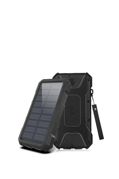 Qi 18W Solar Powerbank med logo - trådløs lader med solcellepaneler og trådløs lader -Camisa Profilering