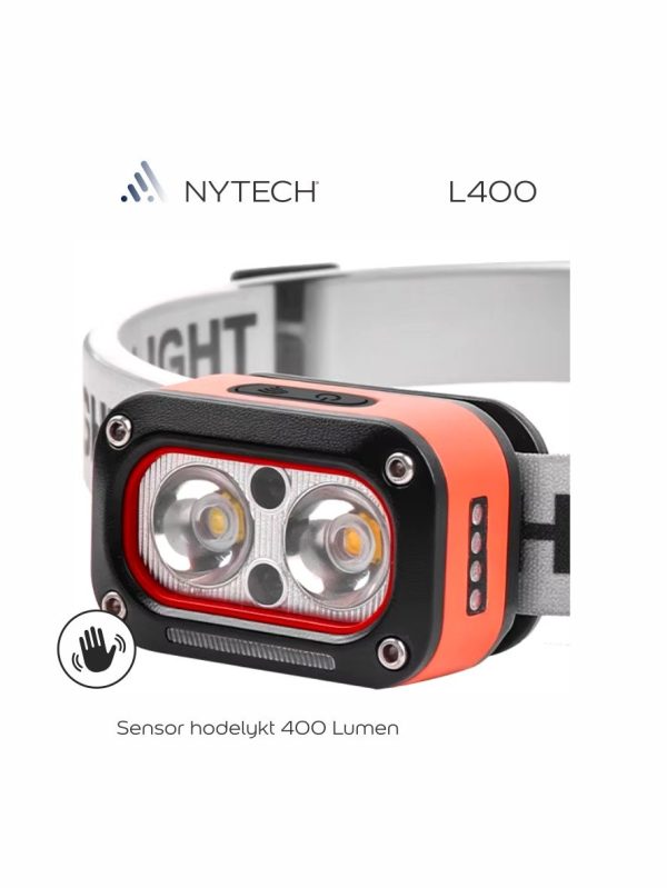 HODELYKT L400 NYTECH® – lett sensorhodelykt med 400 lumen