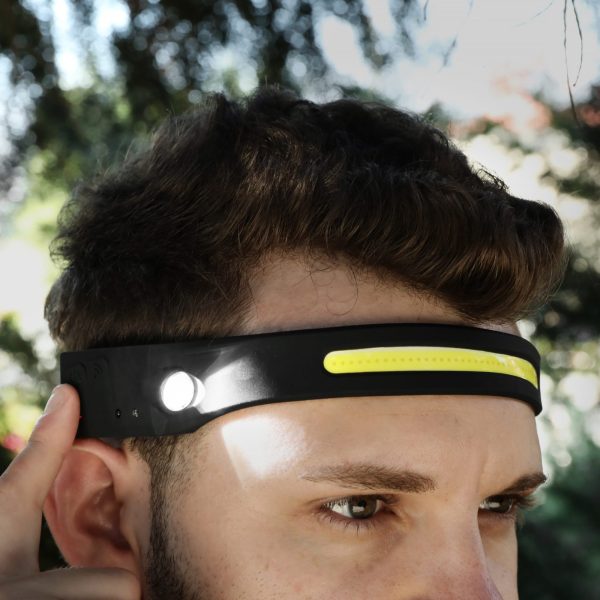 HODELYKT MegaBeam HeadLight Swipe i bruk – COB-lysbånd og sveipesensor